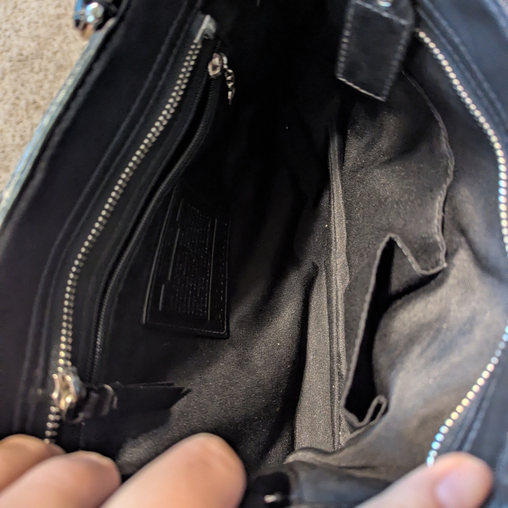 Coach Black Leather Tag with Silver Accents - Picture 5 of 6